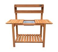 AXI Mesa para plantas con encimera deslizante, marron | Mesa para plantas FSC 100 % madera de cicuta - Practica mesa para plantas con espacio de almacenamiento para jardin/balcon/terraza