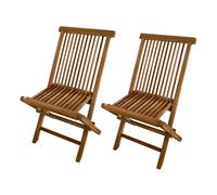 AXI Mina Juego de 2 sillas plegables de jardin de madera de teca | Para jardin / terraza / balcon / exteriores | 59 x 46 x 89 cm