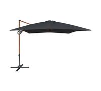 AXI Mira Sombrilla cuadrada 300 x 300 cm, madera/gris | Para jardin/terraza, lona anti-uV con indice uPF 30+ | Base en cruz y funda protectora incluidas | inclinable y giratoria a 360Grados