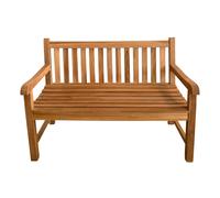 AXI Nowi Banco de Jardin de Madera de Teca, Marron | Con reposabrazos | Para Parque, terraza con respaldo para 2 personas | 120 x 63 x 92 cm
