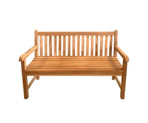 AXI Nowi Banco de Jardin de Madera de Teca, Marron | Con reposabrazos | Para Parque, terraza con respaldo para 3 personas | 150 x 63 x 92 cm