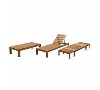 AXI Rowan Tumbler y banco 2 en 1 de teca | Tumbler con respaldo ajustable - 4 posiciones | Tumbler para exteriores/jardin - 250 x 67 x 77 cm