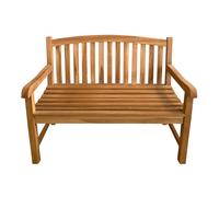 AXI Suki Banco de Jardin de Madera de Teca - Marron | asiento con Reposabrazos y Respaldo - Para 2 personas | Para parque/terraza | 120 x 63 x 95 cm