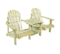 AXI Valerie Silla de jardin doble con mesa de madera | Tumbona de jardin para 2 personas | Con reposabrazos
