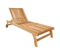 AXI Wayne Tumbona de madera de teca con ruedas | Tumbona ajustable en 4 posiciones | Silla tumbona para exterior/jardin con ruedas | 200 x 75 x 94 cm