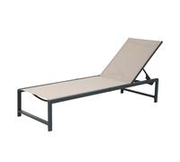 AXI Zane Tumbona en Gris / Marron | Con estructura metalica ajustable en 5 posiciones | De exterior / jardin