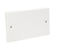 Axiom Ultimate - Placa de sellado plana individual/doble en blanco estándar, cubierta blanca, tapones de enchufe empotrados, color blanco (doble (2 bandas), paquete de 1)