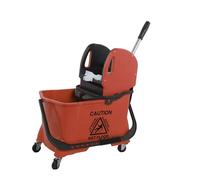 Axis Line Carrito de Limpieza 24L con Escurridor y 2 Cubos | Sistema de doble cubo (24L + 10L), escurridor profesional, 4 ruedas, diseño compacto guardable