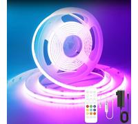 AXMOTUT Tira de luces LED RGB COB con Bluetooth, 3 m, regulable, 12 V, con aplicación inteligente y control remoto, sincronización de música que cambia de color, para TV, dormitorio, decoración del