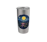 Axolotl Noche Estrellada Van Gogh Arte Vaso térmico de acero inoxidable de doble pared