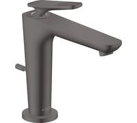 AXOR Citterio C, grifo monomando para lavabo, modelo 125, con tecnología CoolStart e juego de desagüe. Diseño cúbico, acabado en cromo cepillado