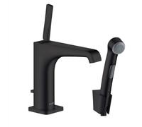 Axor Citterio E - Grifo de lavabo con ducha de bidé, con desagüe, negro mate 36130670