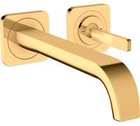 hansgrohe AXOR Citterio E Mezclador monomando de lavabo empotrado con rosetas para montaje en pared, 36106990, Color: Óptica Oro Pulido
