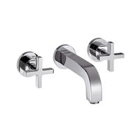 Axor Citterio - Grifo empotrado de lavabo, montaje de 3 orificios, con desagüe, cromo 39143000