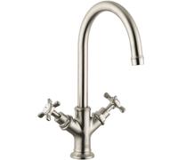 Axor Montreux - Grifo de lavabo, con desagüe, níquel cepillado 16506820