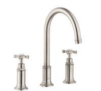 Axor Montreux - Grifo de lavabo de 3 orificios, níquel cepillado 16513820