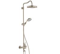 Axor Montreux - Showerpipe con grifo termostático y ducha mural 1jet, níquel cepillado 16572820