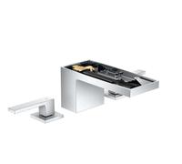 Axor MyEdition - Grifo de 3 orificios para lavabo con desagüe Push-Open, cromo/sin placa 47052000