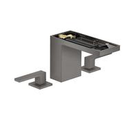 Axor MyEdition - Grifo de lavabo con desagüe Push-Open, instalación de 3 orificios, EcoSmart, cromo negro cepillado/sin placa 47072340