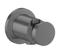 Axor One - Codo de pared con soporte, cromo negro cepillado 48780340