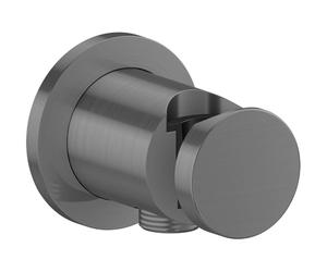 Axor One - Codo de pared con soporte, cromo negro cepillado 48780340