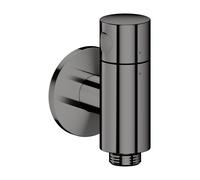 AXOR One de hansgrohe tope de conexión a la pared con válvula de cierre, 48781330, Color: Cromo negro pulido