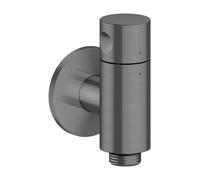AXOR One de hansgrohe tope de conexión a la pared con válvula de cierre, 48781340, Color: Cromo negro cepillado