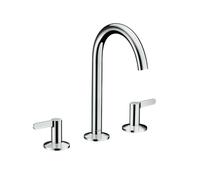 Axor One - Grifo de lavabo, con desagüe Push-Open, instalación de 3 orificios, cromo 48050000
