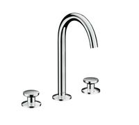 Axor One - Grifo de lavabo, con desagüe Push-Open, instalación de 3 orificios, cromo 48070000