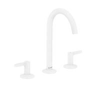 Axor One - Grifo de lavabo, con desagüe Push-Open, instalación de 3 orificios, EcoSmart, blanco mate 48050700