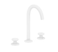 Axor One - Grifo de lavabo, con desagüe Push-Open, instalación de 3 orificios, EcoSmart, blanco mate 48070700