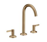 Axor One - Grifo de lavabo, con desagüe Push-Open, instalación de 3 orificios, EcoSmart, bronce cepillado 48050140