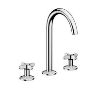 Axor One - Grifo de lavabo, con desagüe Push-Open, instalación de 3 orificios, EcoSmart, cromo 48040000