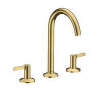 Axor One - Grifo de lavabo con desagüe Push-Open, instalación de 3 orificios, EcoSmart, latón cepillado 48050950