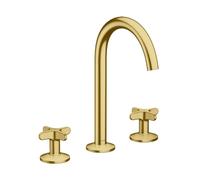 Axor One - Grifo de lavabo con desagüe Push-Open, instalación de 3 orificios, EcoSmart, latón cepillado 48040950