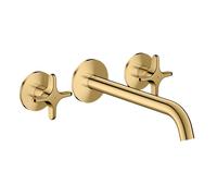Axor One - Grifo de lavabo empotrado, con desagüe, instalación de 3 orificios, EcoSmart, aspecto dorado pulido 48140990