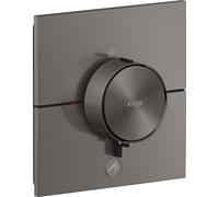 AXOR ShowerSelect ID, termostato de alta capacidad, modelo empotrado, rectangular, para un consumo y una salida adicional, acabado negro cepillado