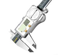 Axorafow Calibrador IP67 de 6 pulgadas, calibradores Vernier electrónicos de acero con pantalla LCD grande, herramienta de medición de micrómetro de 0 a 150 mm en el interior del paso de profundidad