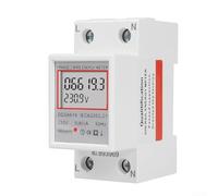 Axorafow Medidor monofásico Kwh, carril DIN LCD Digital monofásico Medidor de energía 80A KWh Electricidad Voltaje Monitor de corriente para el hogar Sistema de energía solar Blanco