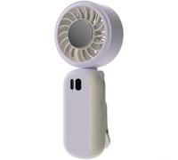 Axorafow Ventilador de clip blanco recargable por USB de 4000 mAh con refrigeración por hielo, enfriador de escritorio portátil plegable de 5 360° para camping, viajes, oficina, alivio de calor al