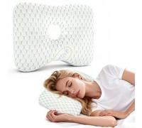 Axrye Almohada Perforadora de Oreja, Almohada con Agujero para la Oreja con Funda extraíble y Lavable para quienes Duermen de Lado Aliviar la inflamación y el Dolor de oído y usando (Green)