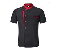 AYAZER Unisex Restaurante Cocina Chef Uniforme Camisa Manga Corta/Larga Chaqueta Chef Ropa De Trabajo-Manga Corta-S