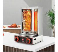 AYCDL Máquina de parrilla, máquina de kebab doner de gas, asador de carne de giroscopio vertical, horno giratorio de parrilla de acero inoxidable