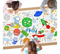 AYESY Mantel para Colorear,183 x 76 cm Mantel De Papel para Pintar Poster Gigante de Colorear, Creativa DIY Actividad de Dibujo para Decoración de Fiesta Navidad, Actividad Infantil, Espacio Exterior