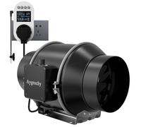 Aygrochy Ventilador de tubo EC de 150 mm, regulable, silencioso, para salida de aire, enchufe con temporizador, seguimiento, sensor de temperatura y sensor de humedad, para jardín de invierno, tiendas