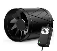 Aygrochy Ventilador Extractor de aire 150 mm, 22 W 586 m³/h Extractor de aire de ventilación con controlador de velocidad variable, aireador extractor de humedad para bodegas, garajes, tienda de