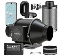 Aygrochy Wifi App Extractor de aire kit 100mm, Ventilador en línea Kit para cultivo, con filtro de carbón y manguera de extracción para carpas de cultivo, tienda de cultivo hidropónico