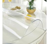 AYLFBFU 120cm Mantel Redondo Impermeable, 1.5 mm No Encogible丨Resistente al Agua, Mantel PVC Transparente Round Diámetro Opcional Hule Mesa Redonda para Bajo Techo, en Exteriores, Transparente 1.5mm