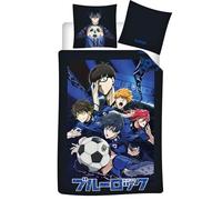 Aymax - Juego de cama Blue Lock - 140x200 cm, funda 63x63 cm - Azul