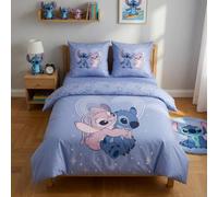 Aymax - Juego de cama doble Stitch & Angel, 2 personas, funda nórdica reversible de 240 x 220 cm y 2 fundas de almohada de 65 x 65 cm, polialgodón